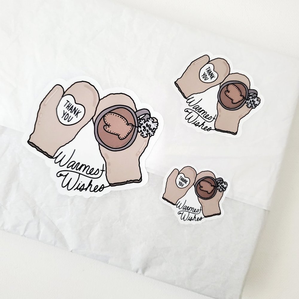 LB048 Warmest Wishes Thanks Sticker [Price Firm]